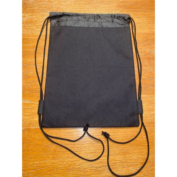 Disney Mickey Mouse Drawstring Backpack Bag Black & Gold Design Polyester - Picture 3 of 4